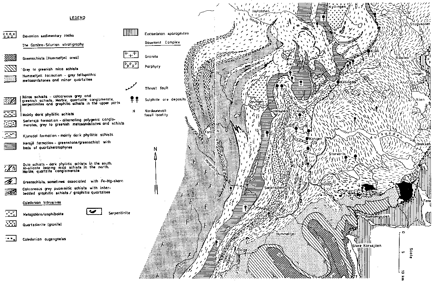 Hessdalen, Map of the geology in Hessdalen (big version)