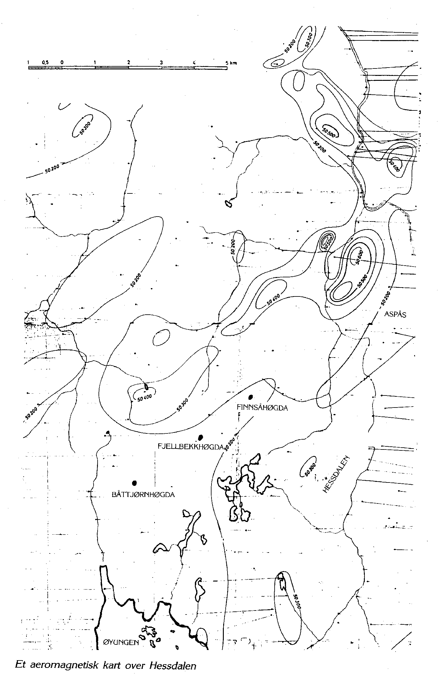 Hessdalen, aeromagnetisk kart