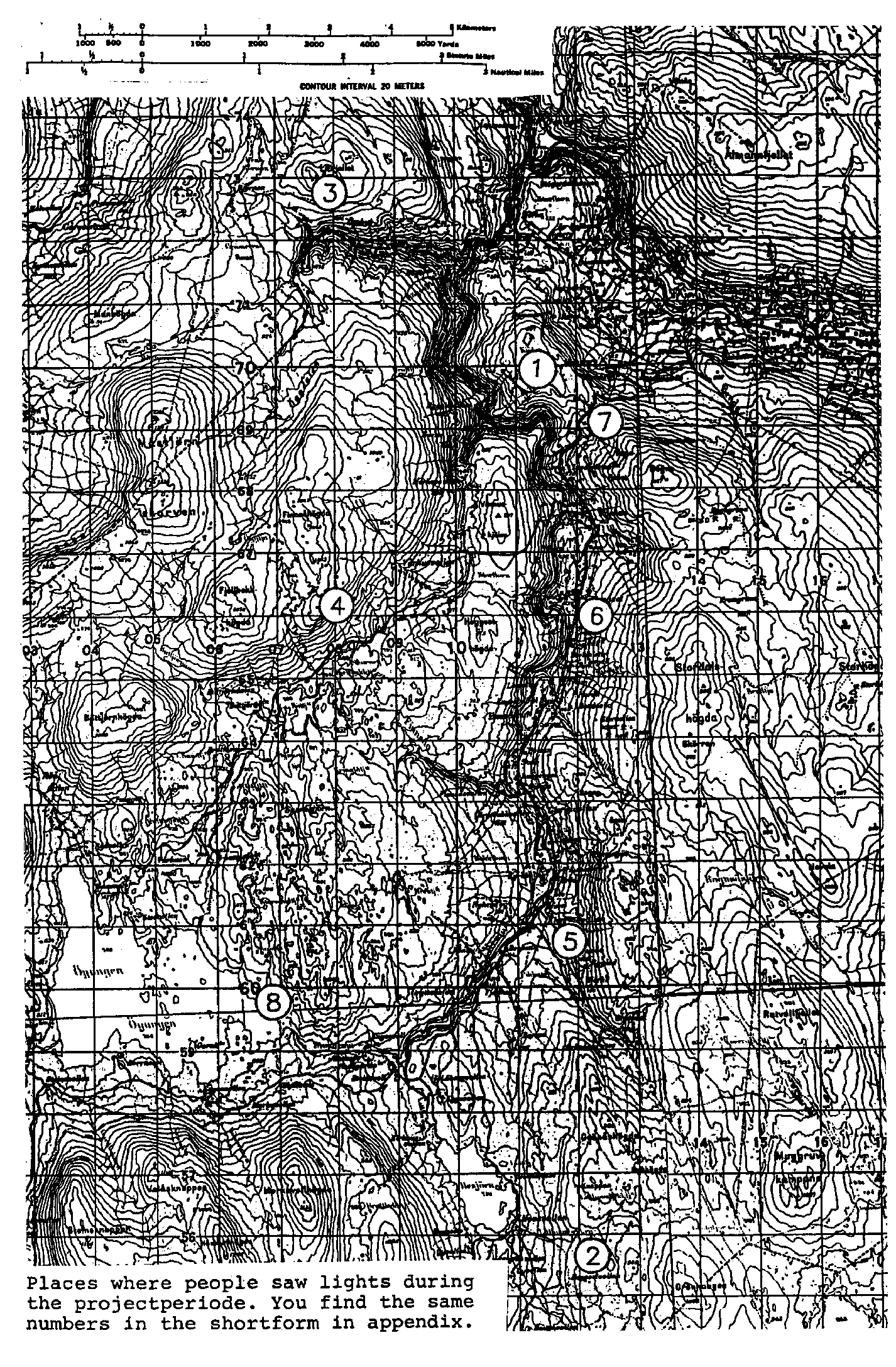 Hessdalen, Kart over observasjonssteder